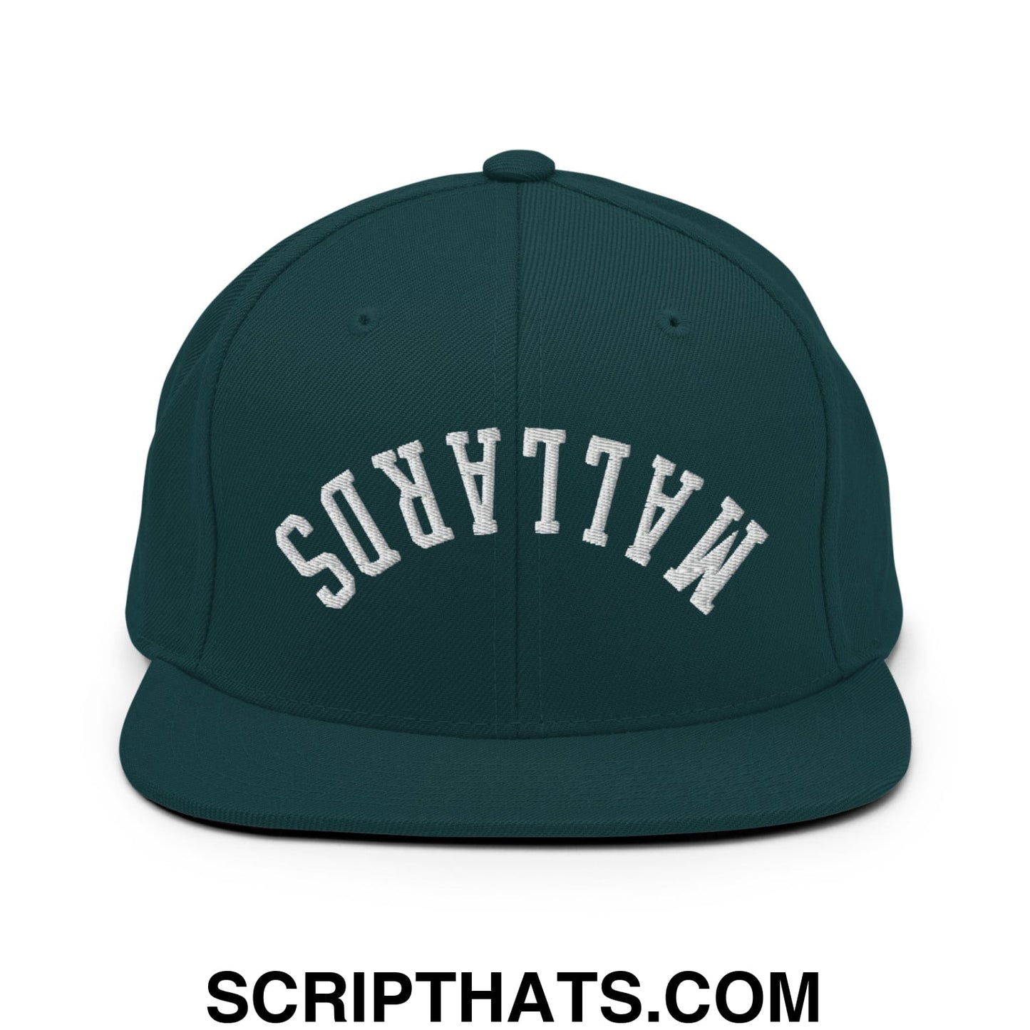 Upside Down Mallards Embroidered Flat Bill Brim Snapback Hat Spruce