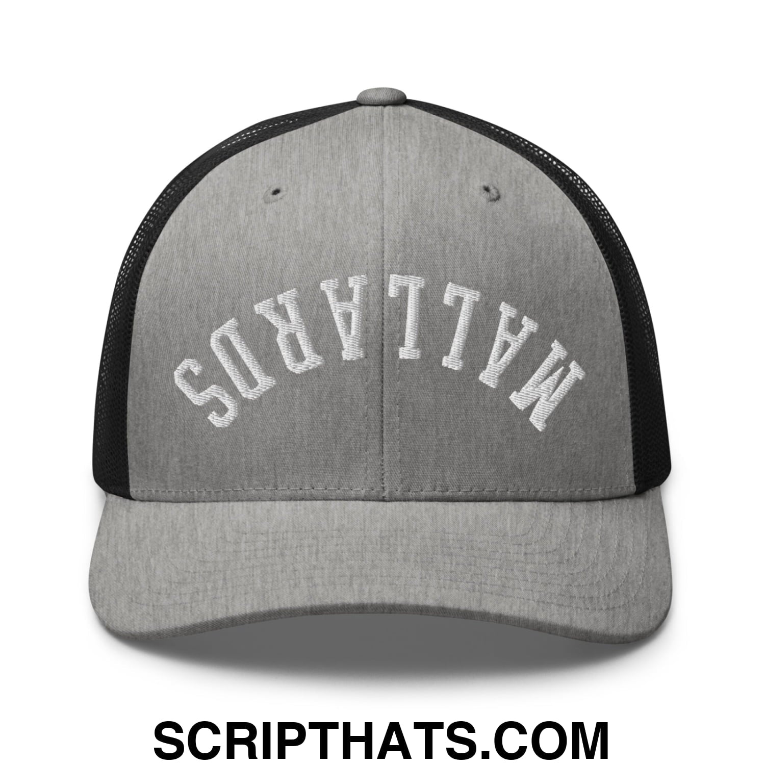 Upside Down Mallards Embroidered Mesh Trucker Hat Heather Black