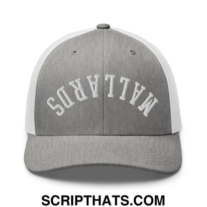 Upside Down Mallards Embroidered Mesh Trucker Hat Heather Grey White
