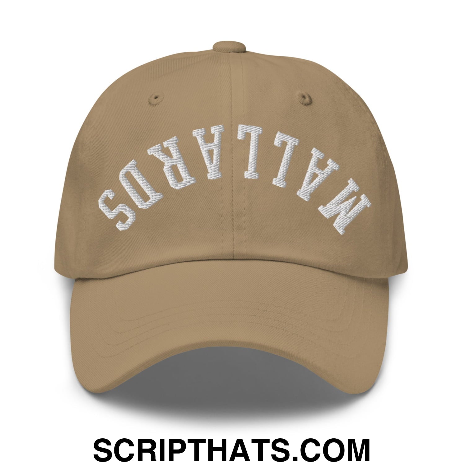Upside Down Mallards Embroidered Unstructured Dad Hat Khaki