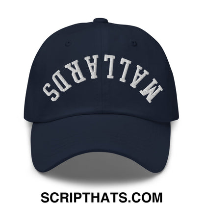 Upside Down Mallards Embroidered Unstructured Dad Hat Navy