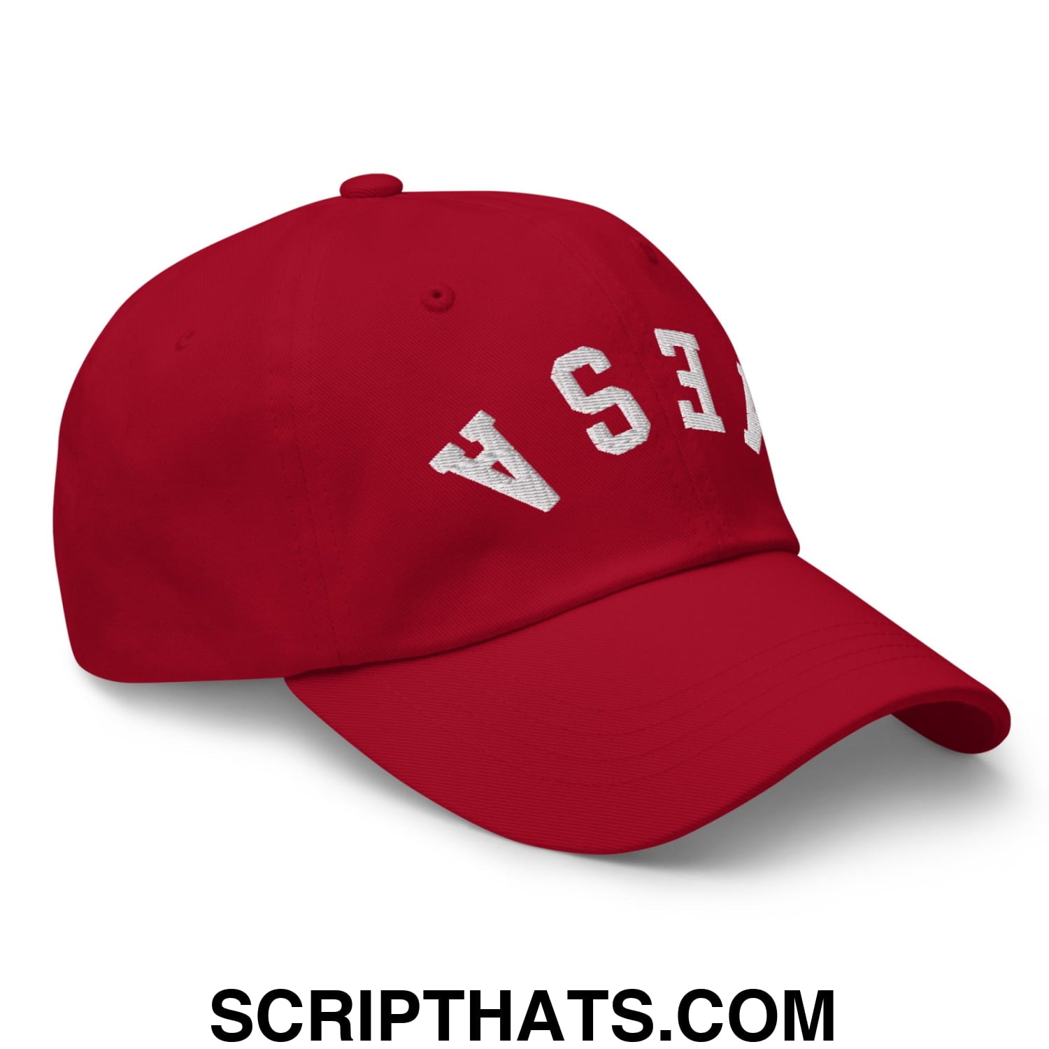 Upside Down Mesa Embroidered Unstructured Dad Hat Cranberry