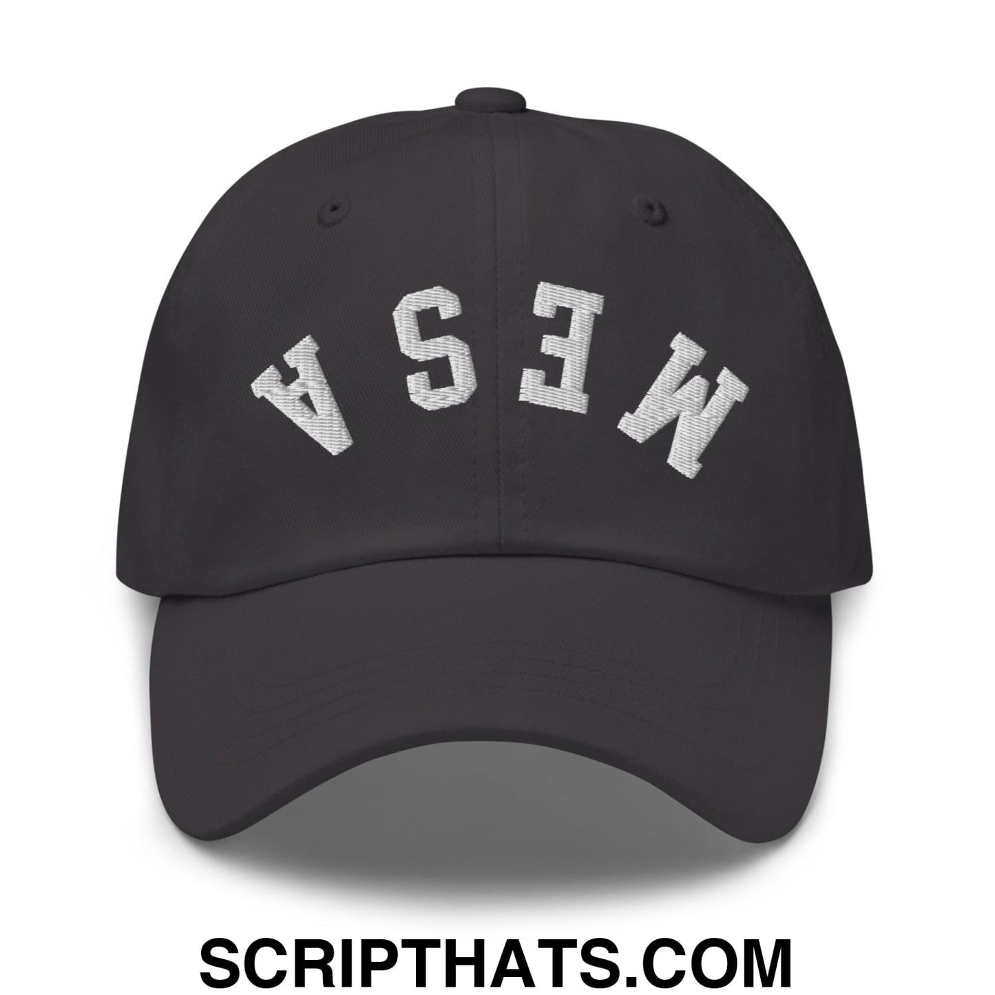 Upside Down Mesa Embroidered Unstructured Dad Hat Dark Grey
