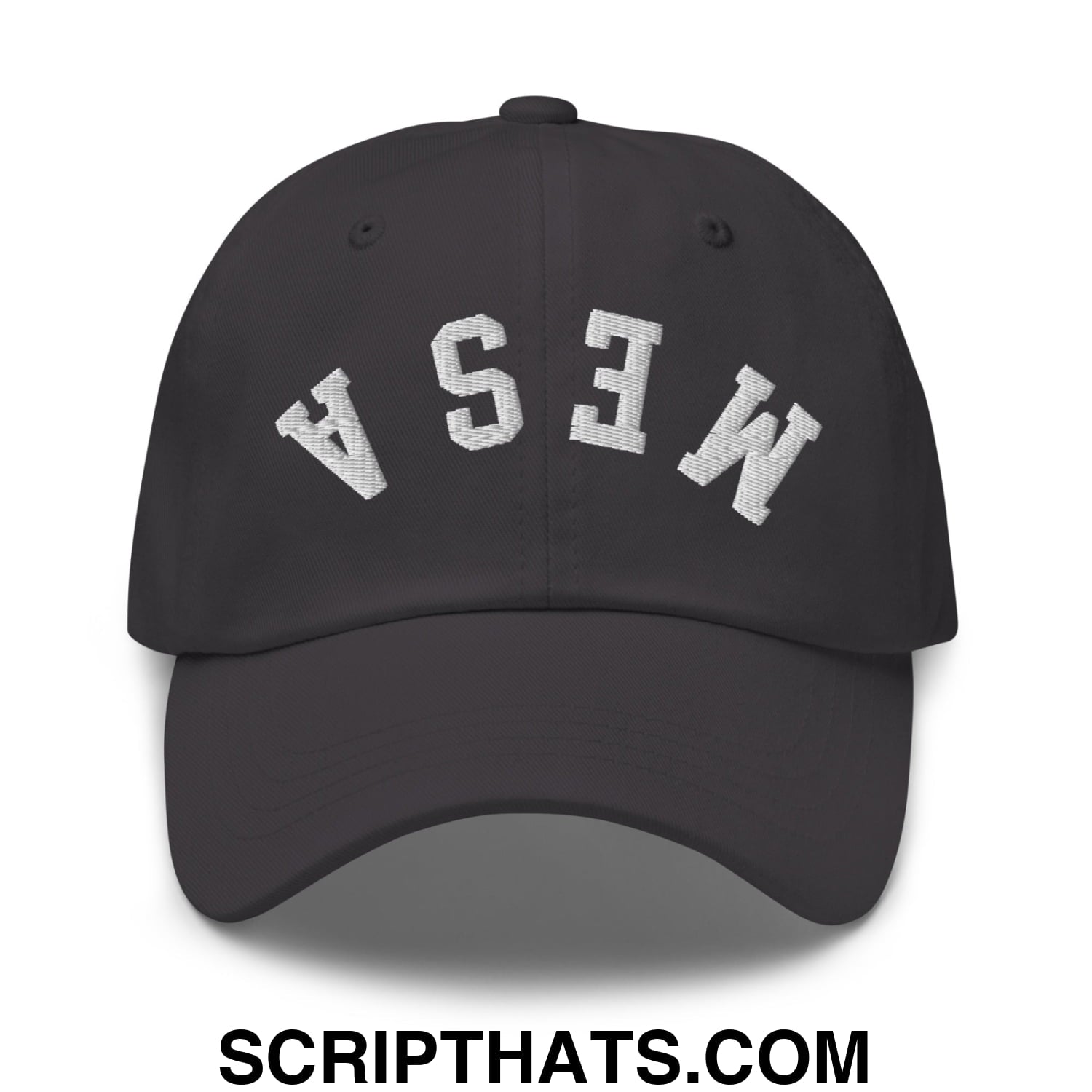 Upside Down Mesa Embroidered Unstructured Dad Hat Dark Grey