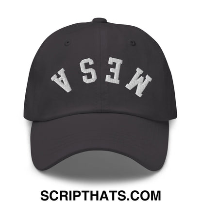 Upside Down Mesa Embroidered Unstructured Dad Hat Dark Grey