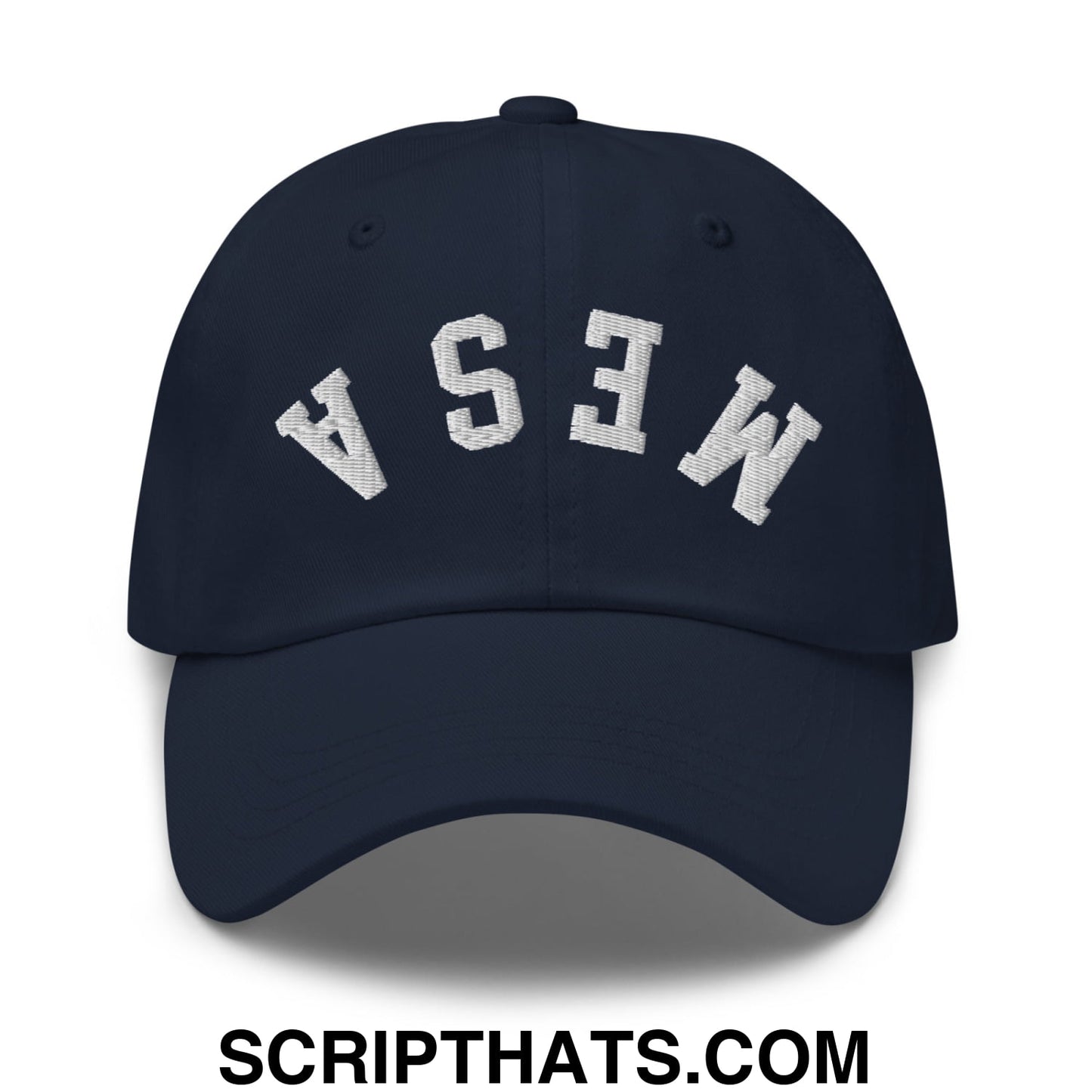 Upside Down Mesa Embroidered Unstructured Dad Hat Navy