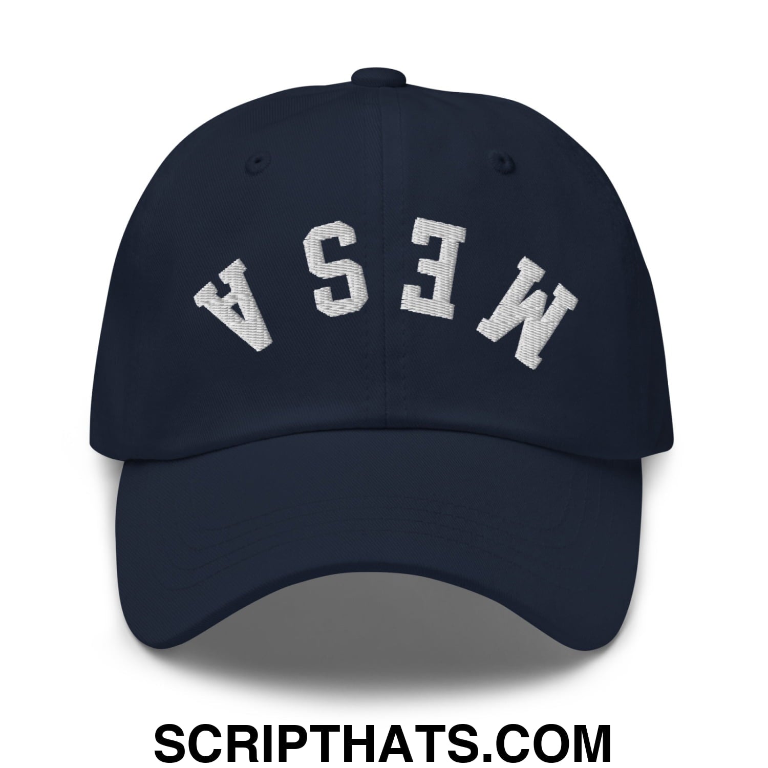 Upside Down Mesa Embroidered Unstructured Dad Hat Navy