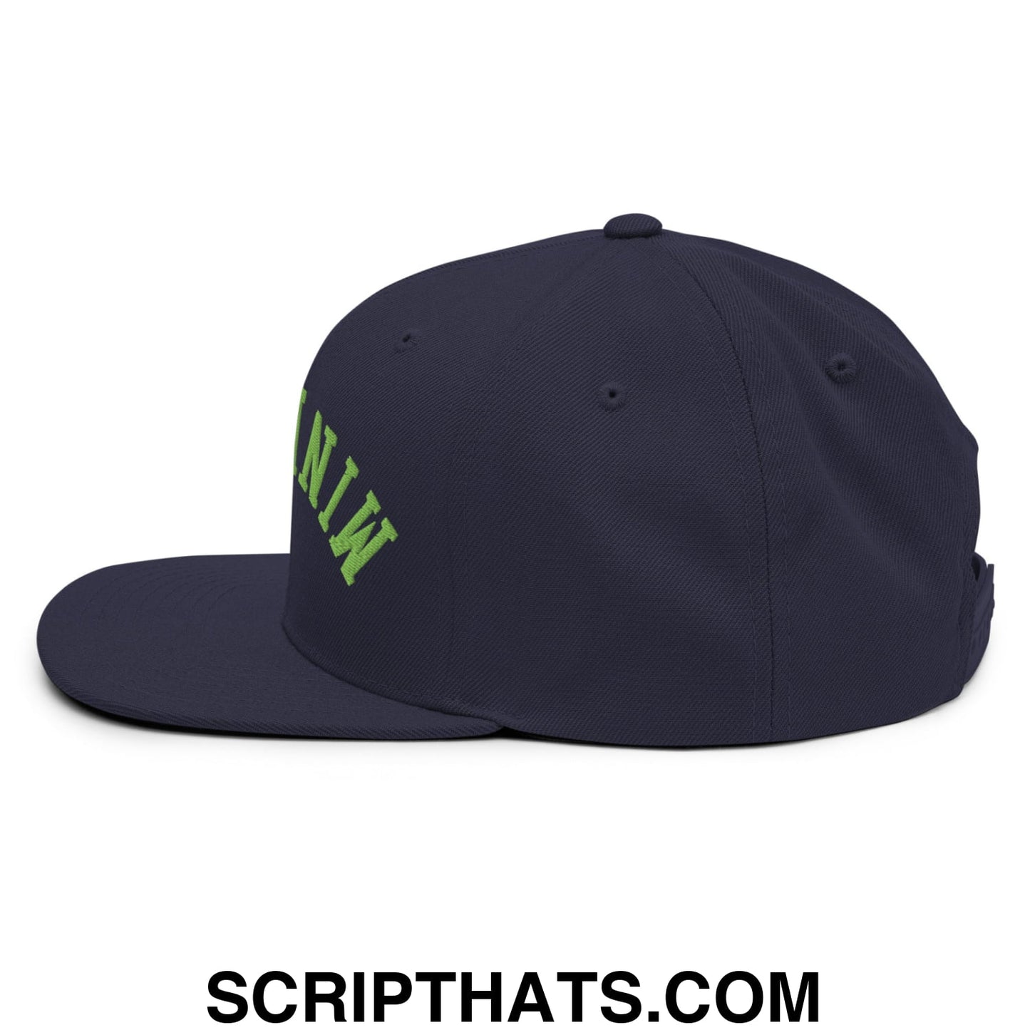 Upside Down Minnesota Basketball Embroidered Flat Bill Brim Snapback Hat Navy