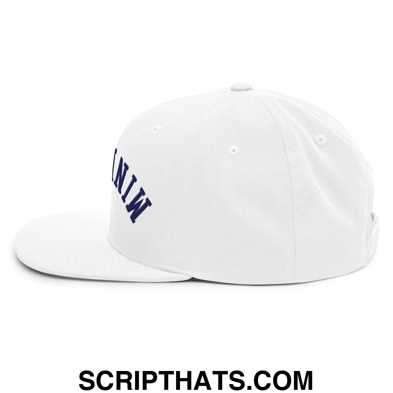 Upside Down Minnesota Basketball Embroidered Flat Bill Brim Snapback Hat White