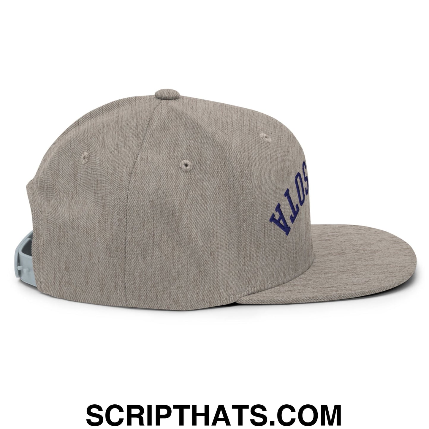 Upside Down Minnesota Basketball Embroidered Flat Bill Brim Snapback Hat Heather Grey