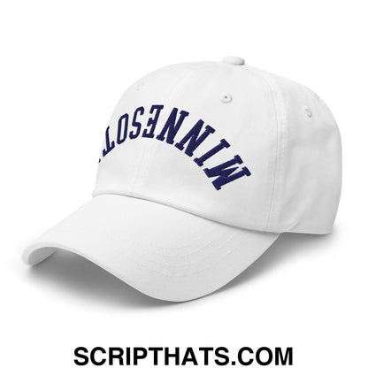Upside Down Minnesota Basketball Embroidered Unstructured Dad Hat White