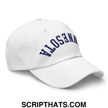 Upside Down Minnesota Basketball Embroidered Unstructured Dad Hat White