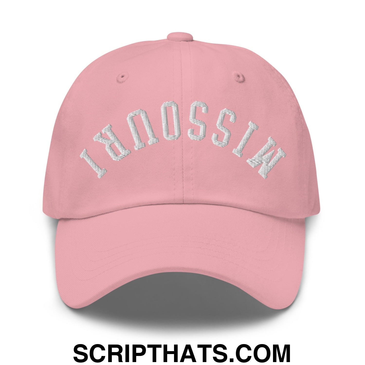 Upside Down Missouri Embroidered Unstructured Dad Hat Pink