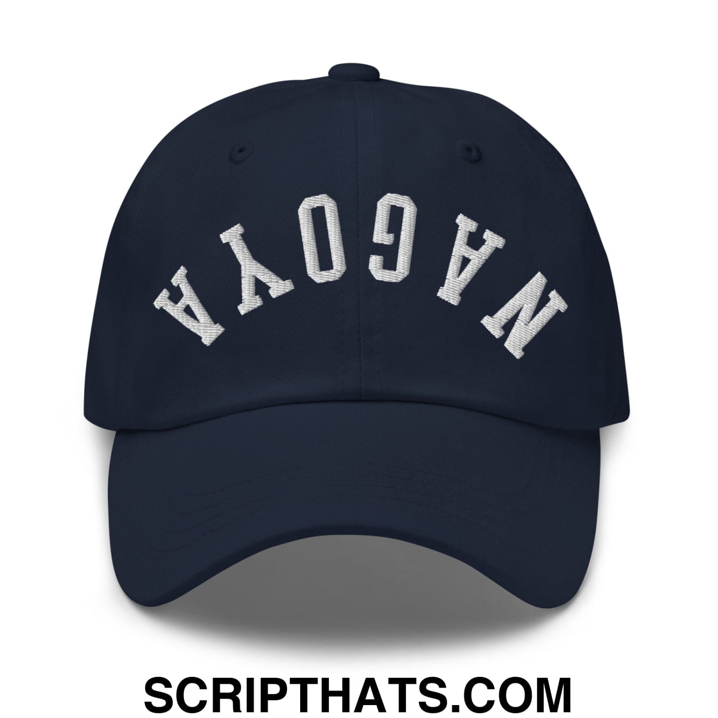 Upside Down Nagoya Embroidered Unstructured Dad Hat Navy