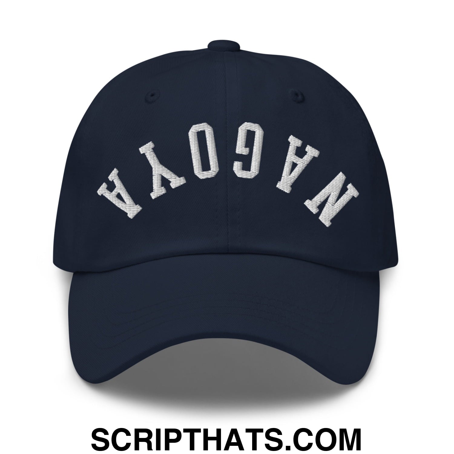 Upside Down Nagoya Embroidered Unstructured Dad Hat Navy