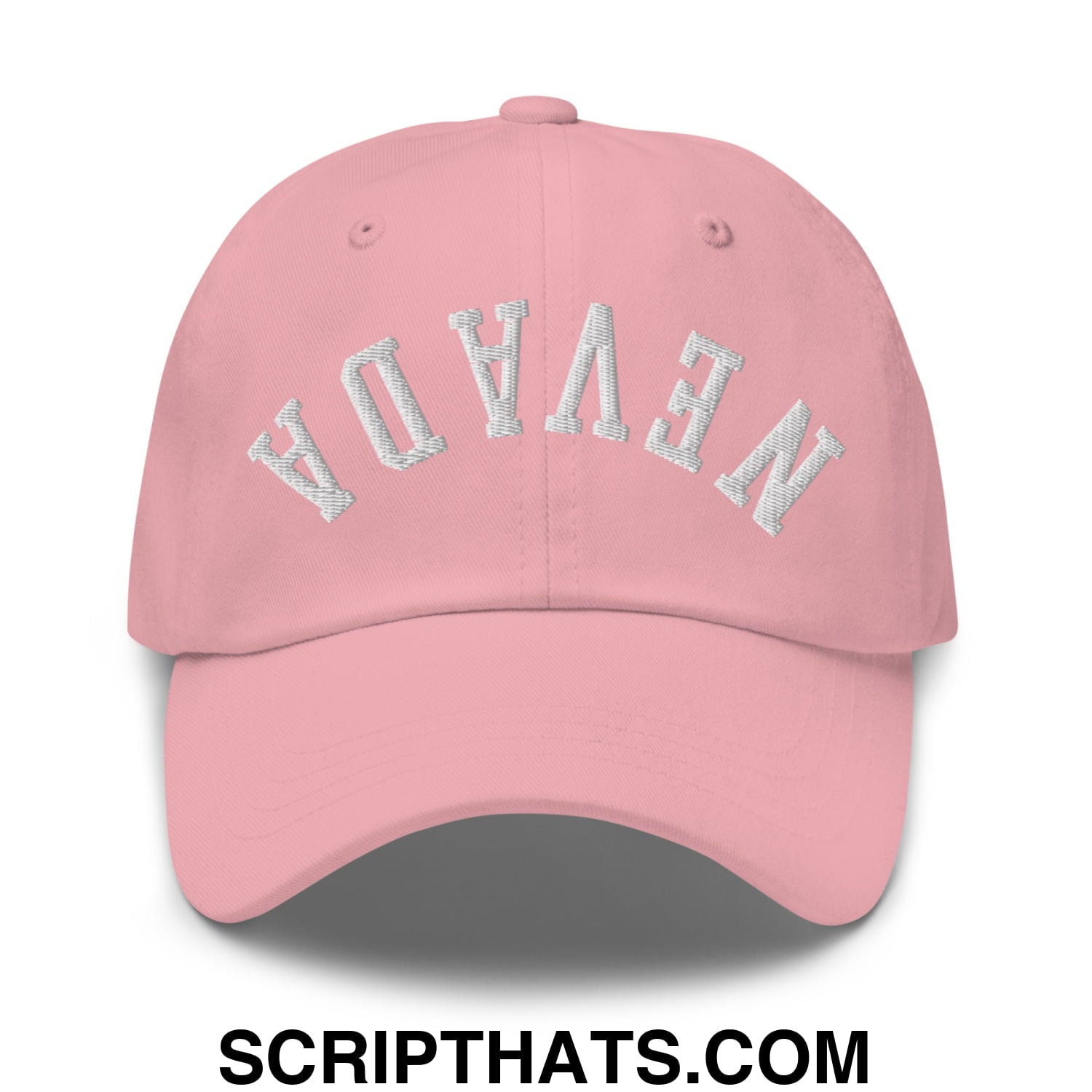 Upside Down Nevada Embroidered Unstructured Dad Hat Pink