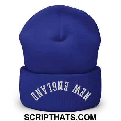Upside Down New England Embroidered Knit Cuffed Beanie Royal