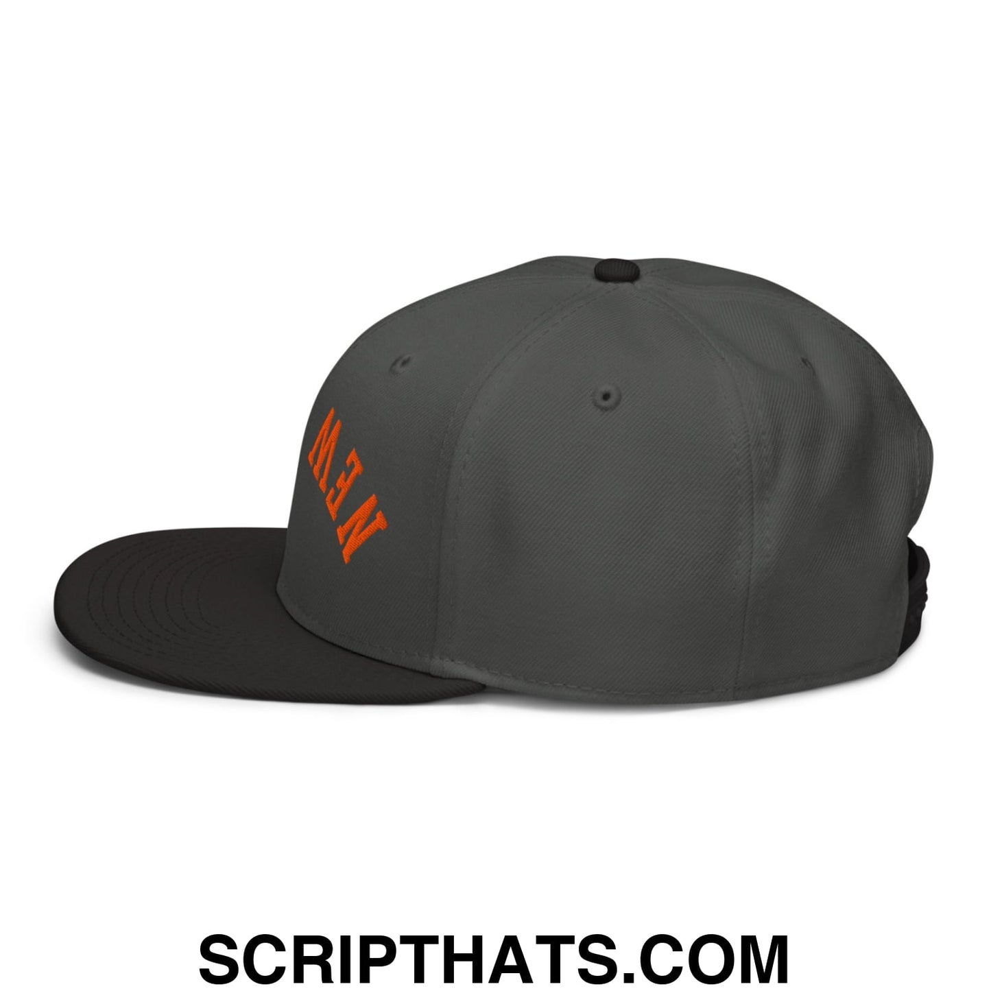 Upside Down New York Basketball Embroidered Flat Brim Bill Snapback Hat Black Charcoal gray Charcoal gray