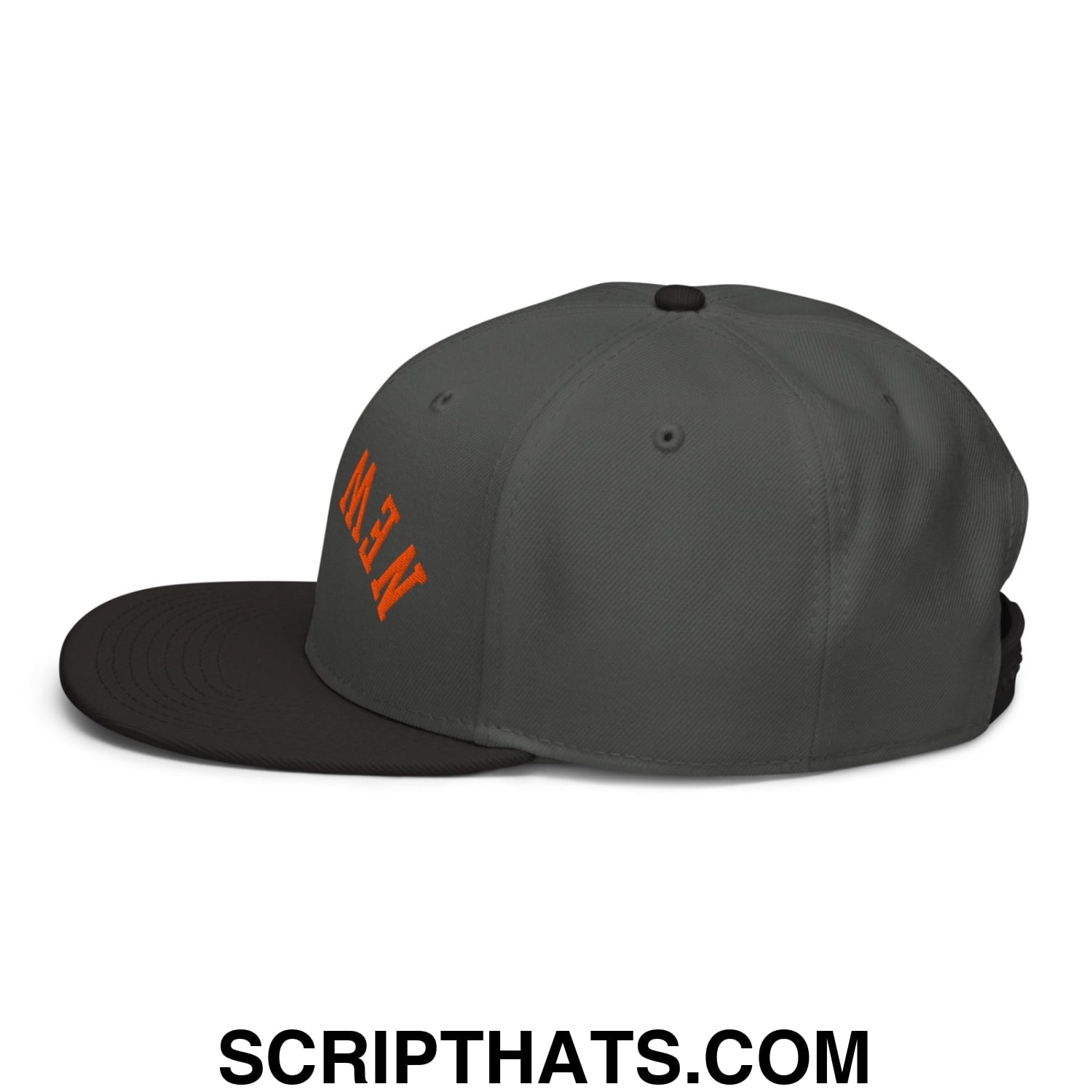 Upside Down New York Basketball Embroidered Flat Brim Bill Snapback Hat Black Charcoal gray Charcoal gray
