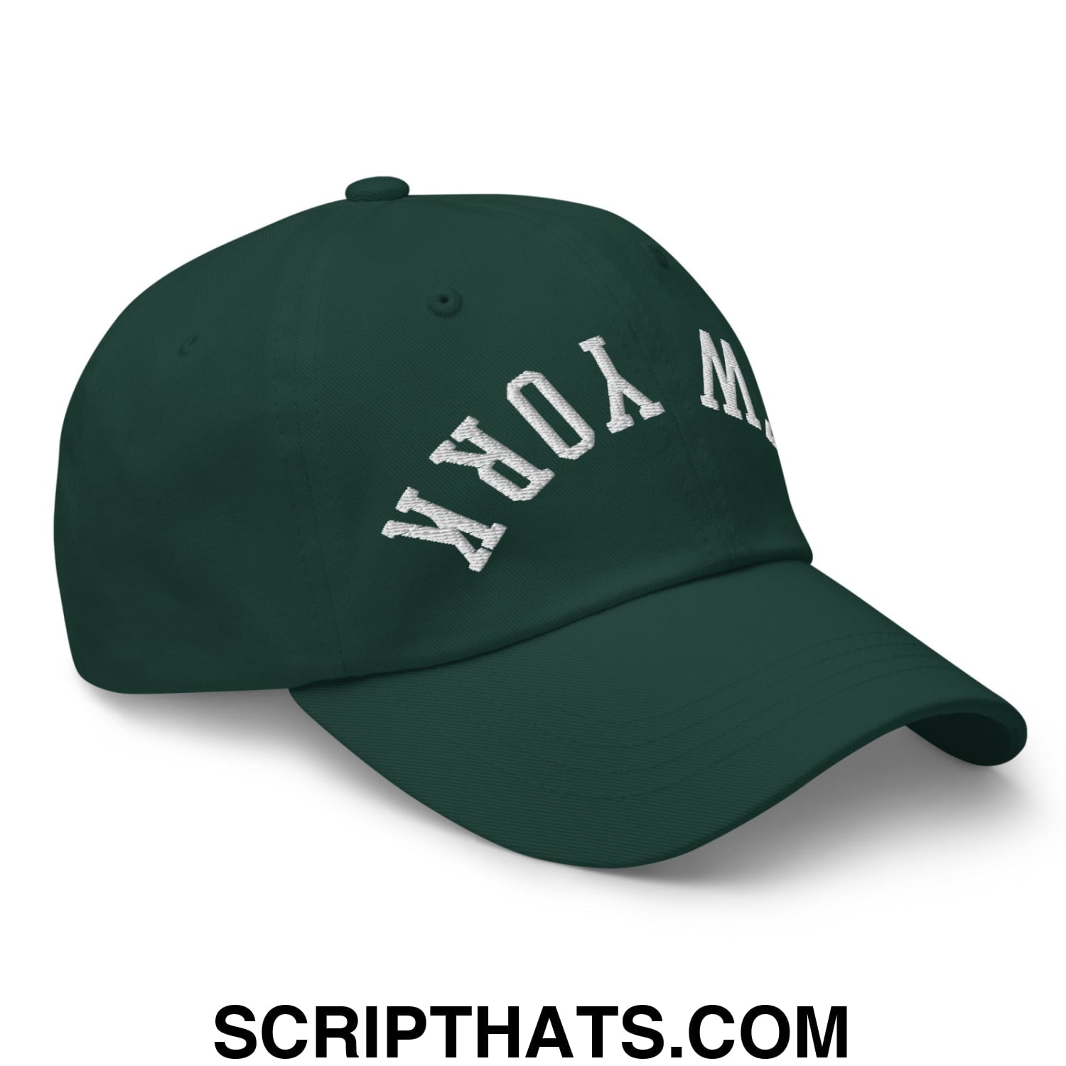 Upside Down New York Green Embroidered Unstructured Dad Hat Spruce
