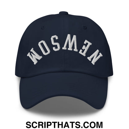 Upside Down Newsom Embroidered Unstructured Dad Hat Navy
