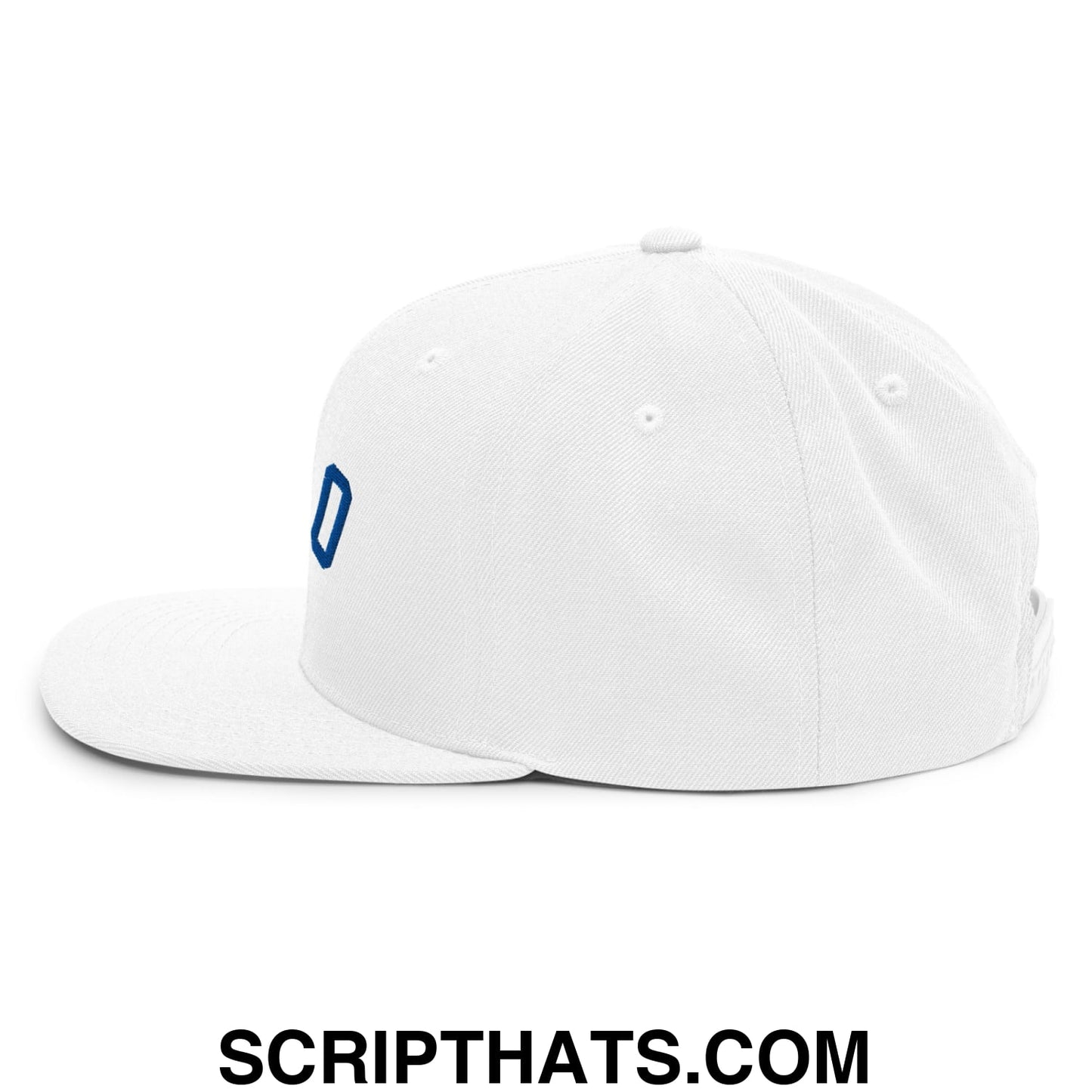 Upside Down OKC Oklahoma City Basketball Embroidered Flat Bill Brim Snapback Hat White