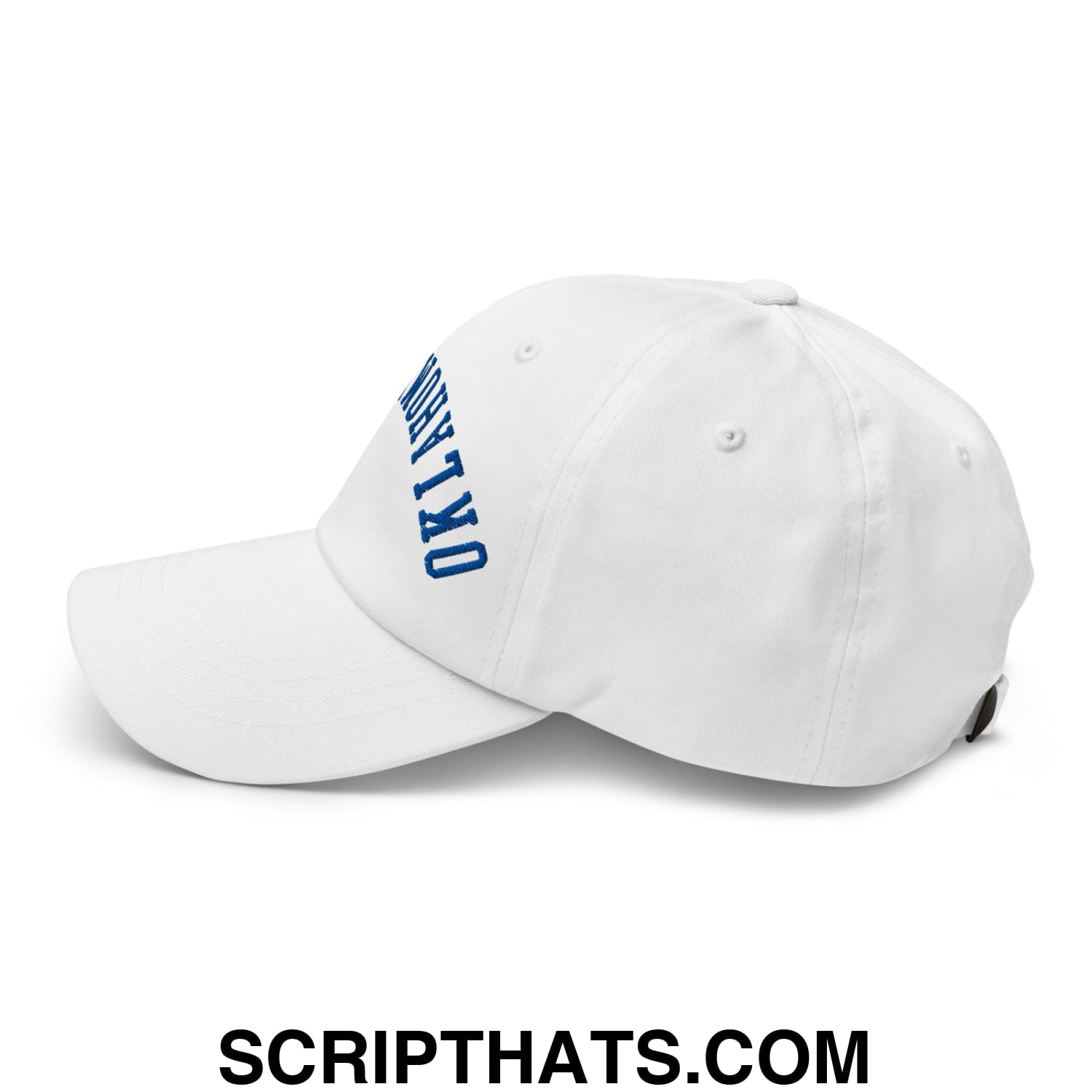 Upside Down Oklahoma City Basketball Embroidered Unstructured Dad Hat White