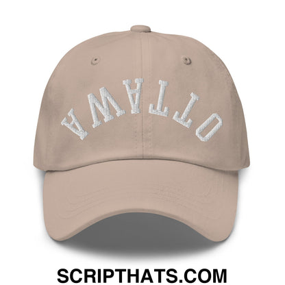 Upside Down Ottawa Embroidered Unstructured Dad Hat Stone