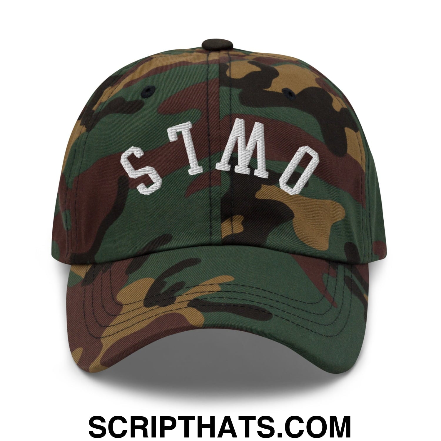 Upside Down Owls Embroidered Unstructured Dad Hat Green Camo