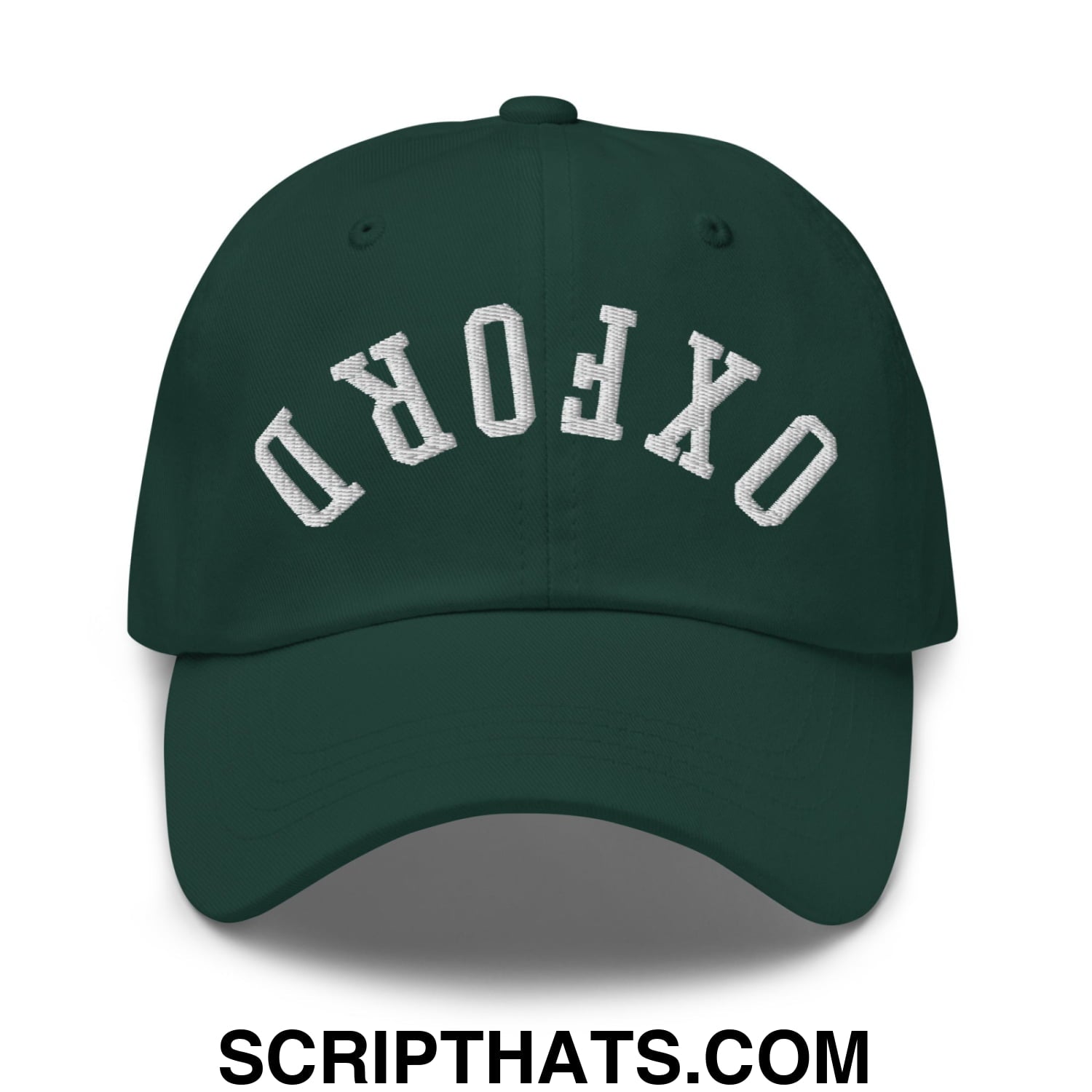 Upside Down Oxford Embroidered Unstructured Dad Hat Spruce