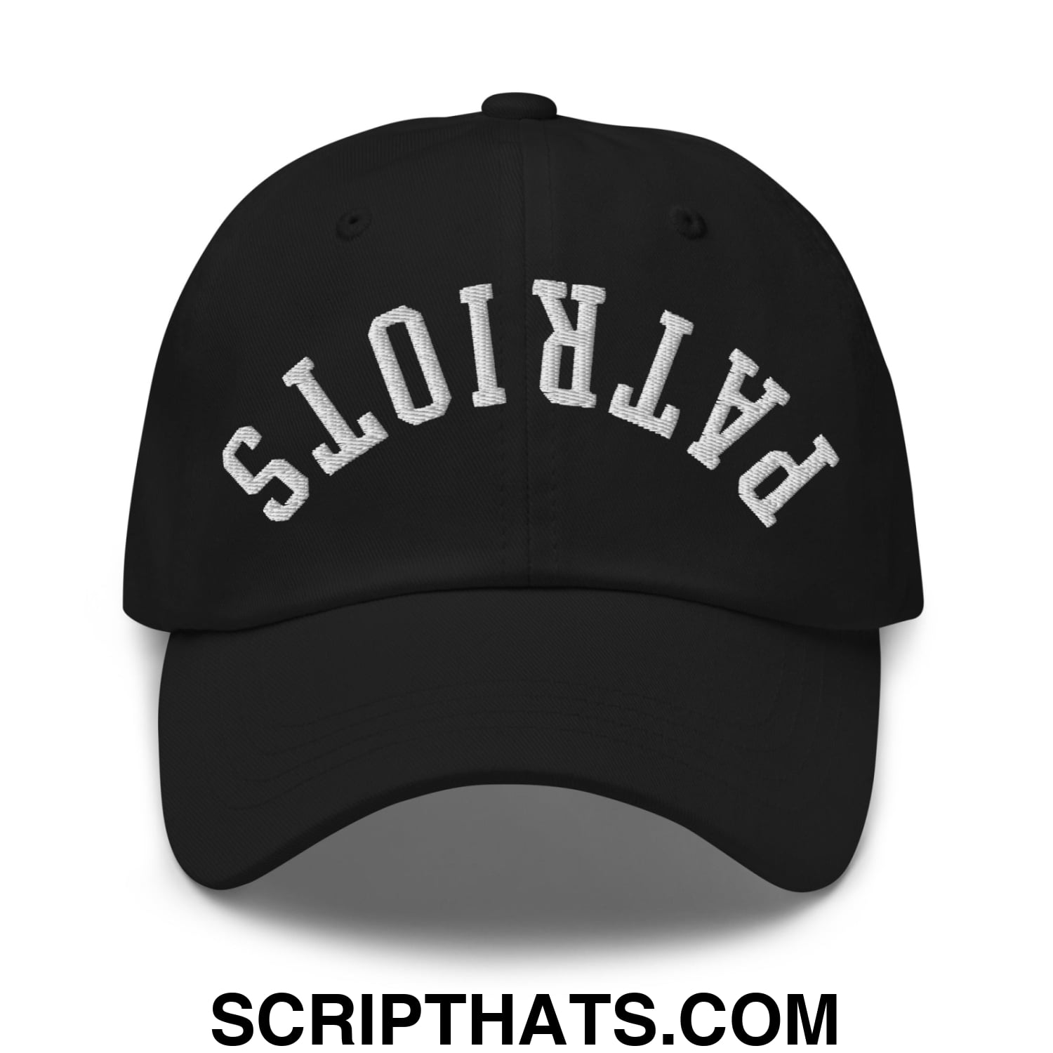 Upside Down Patriots Embroidered Unstructured Dad Hat Black