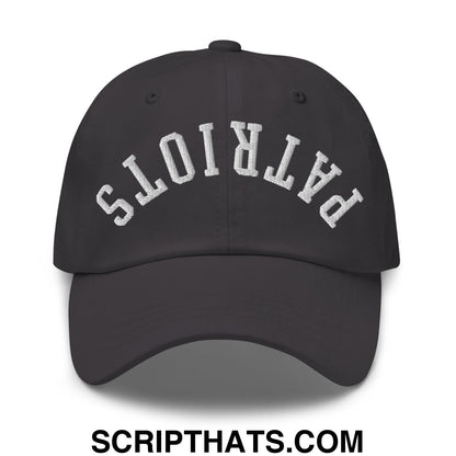 Upside Down Patriots Embroidered Unstructured Dad Hat Dark Grey