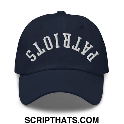 Upside Down Patriots Embroidered Unstructured Dad Hat Navy
