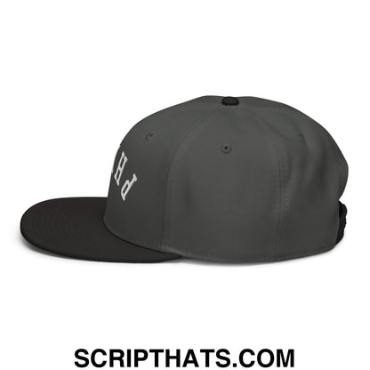 Upside Down Phila Embroidered Flat Brim Bill Snapback Hat Black Charcoal gray Charcoal gray