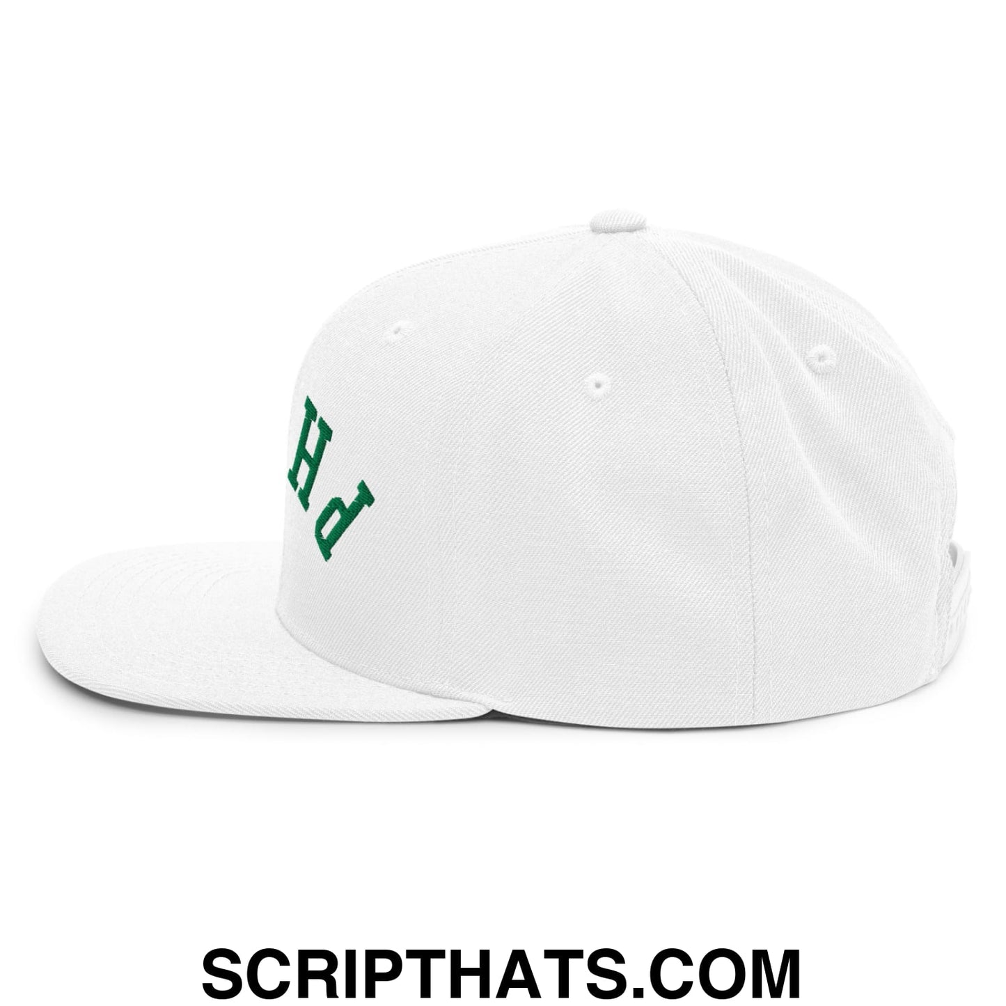 Upside Down Philly Football Embroidered Flat Bill Brim Snapback Hat White