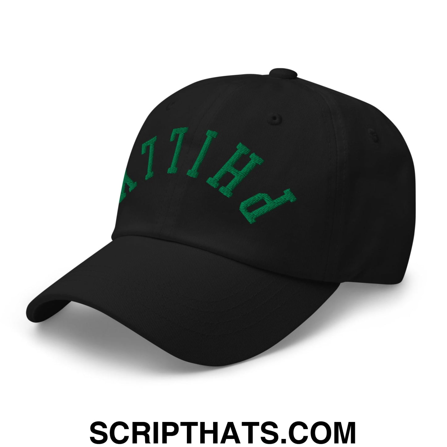 Upside Down Philly Football Embroidered Unstructured Dad Hat Black