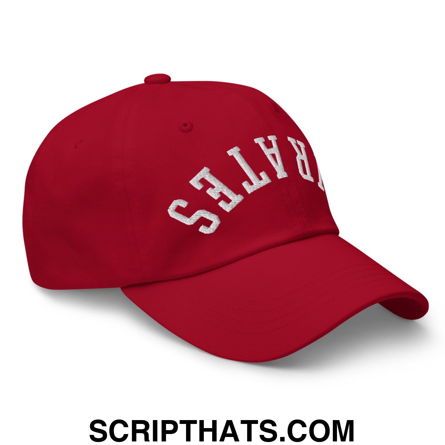 Upside Down Pirates Embroidered Unstructured Dad Hat Cranberry