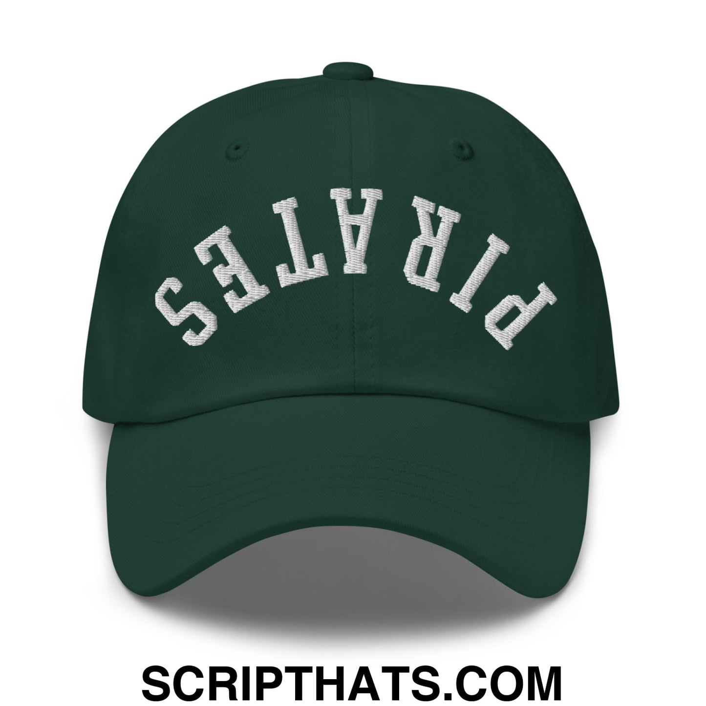 Upside Down Pirates Embroidered Unstructured Dad Hat Spruce