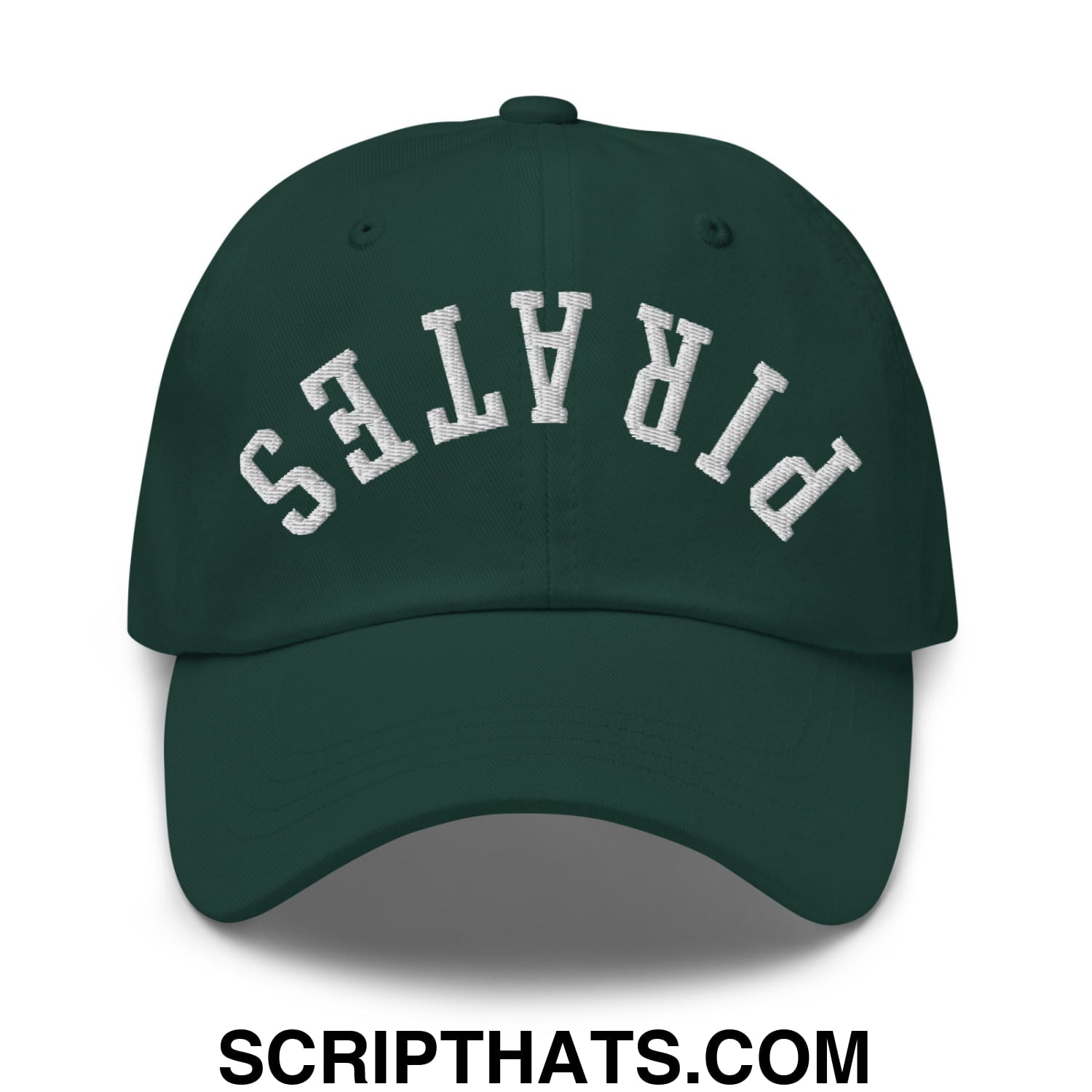Upside Down Pirates Embroidered Unstructured Dad Hat Spruce