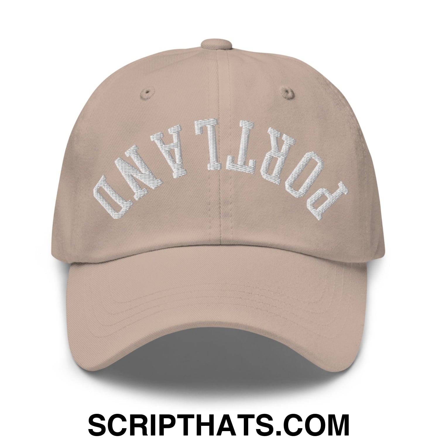 Upside Down Portland Embroidered Unstructured Dad Hat Stone