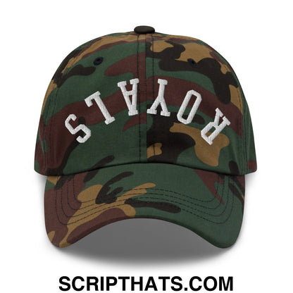 Upside Down Royals Embroidered Unstructured Dad Hat Green Camo