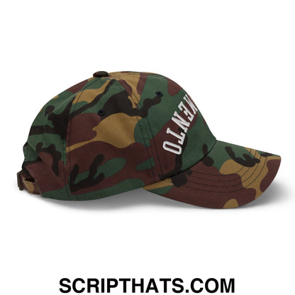 Upside Down Sacramento Embroidered Unstructured Dad Hat Green Camo