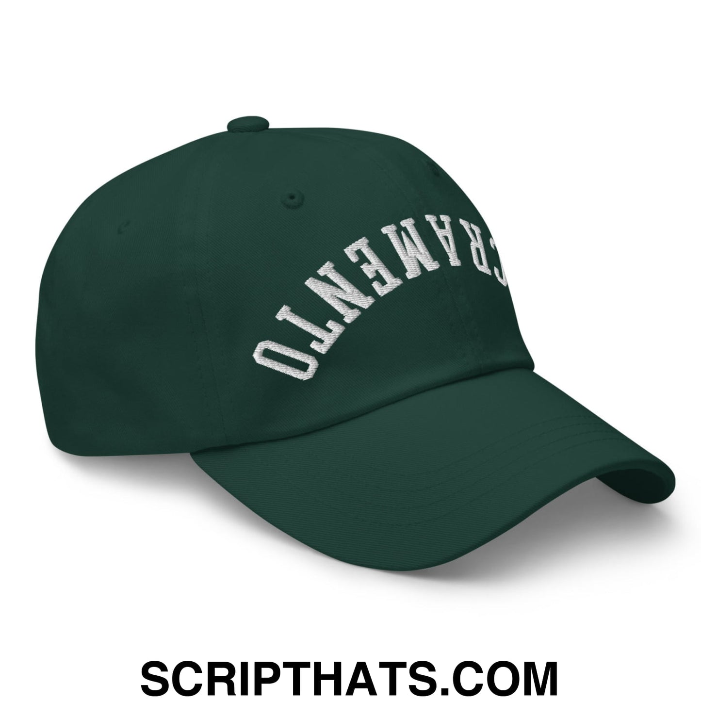 Upside Down Sacramento Embroidered Unstructured Dad Hat Spruce
