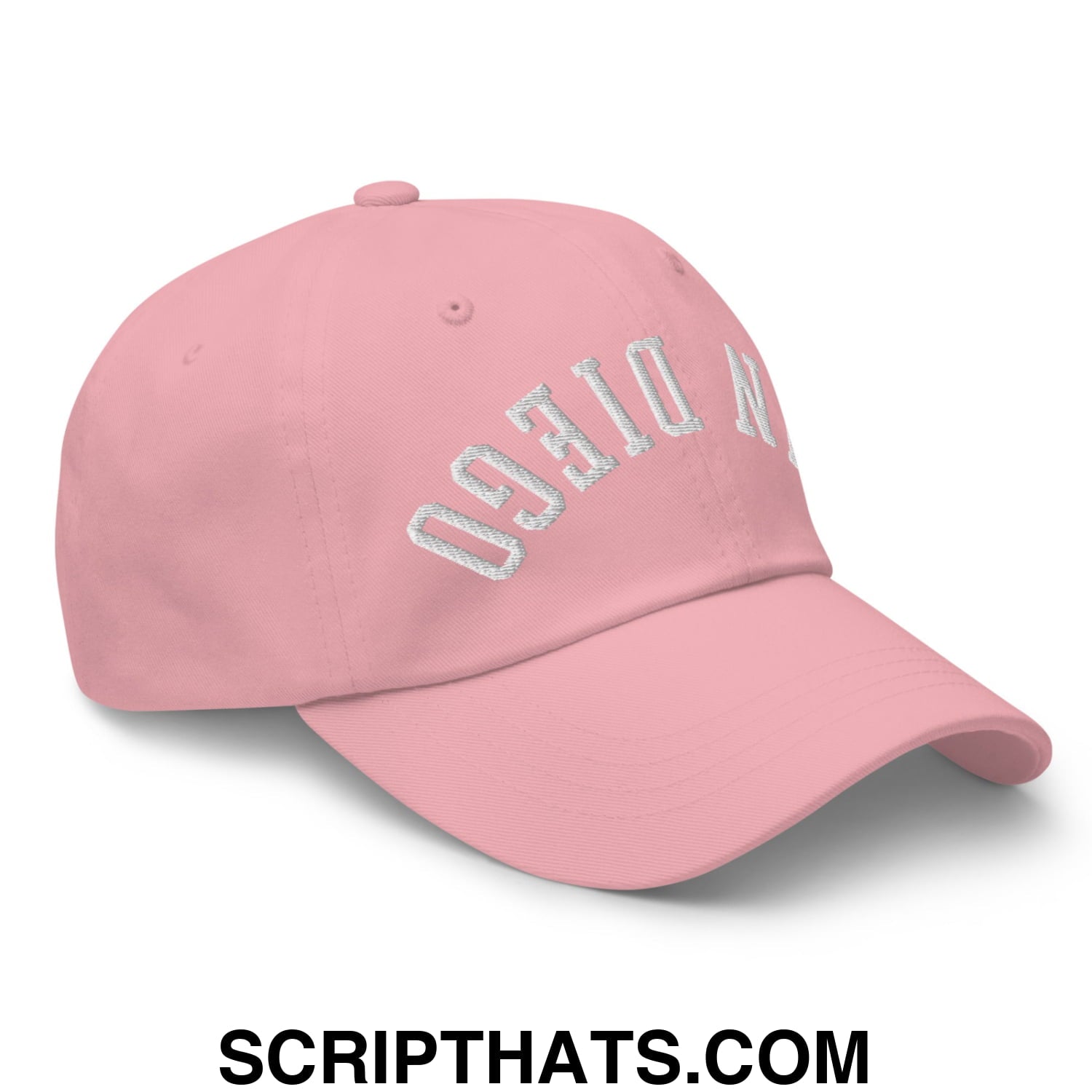 Upside Down San Diego Embroidered Unstructured Dad Hat Pink
