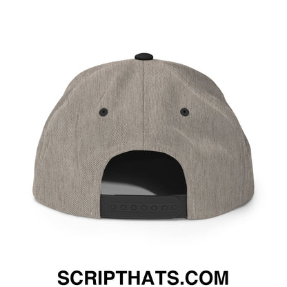 Upside Down San Francisco Baseball Embroidered Flat Bill Brim Snapback Hat Heather Black