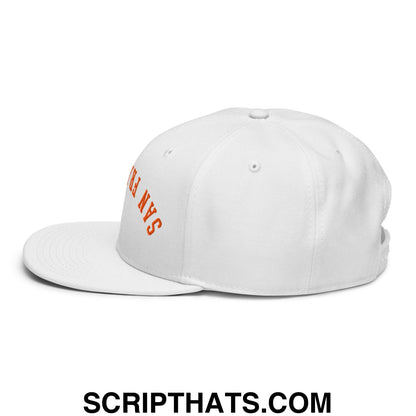 Upside Down San Francisco Baseball Embroidered Flat Brim Bill Snapback Hat White