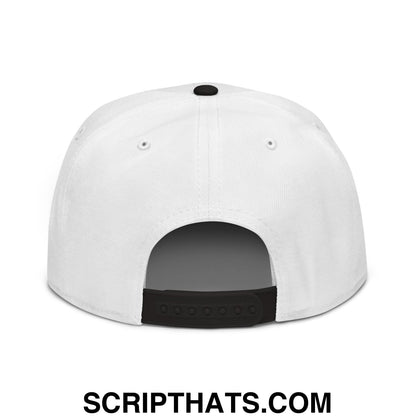 Upside Down San Francisco Baseball Embroidered Flat Brim Bill Snapback Hat Black White White