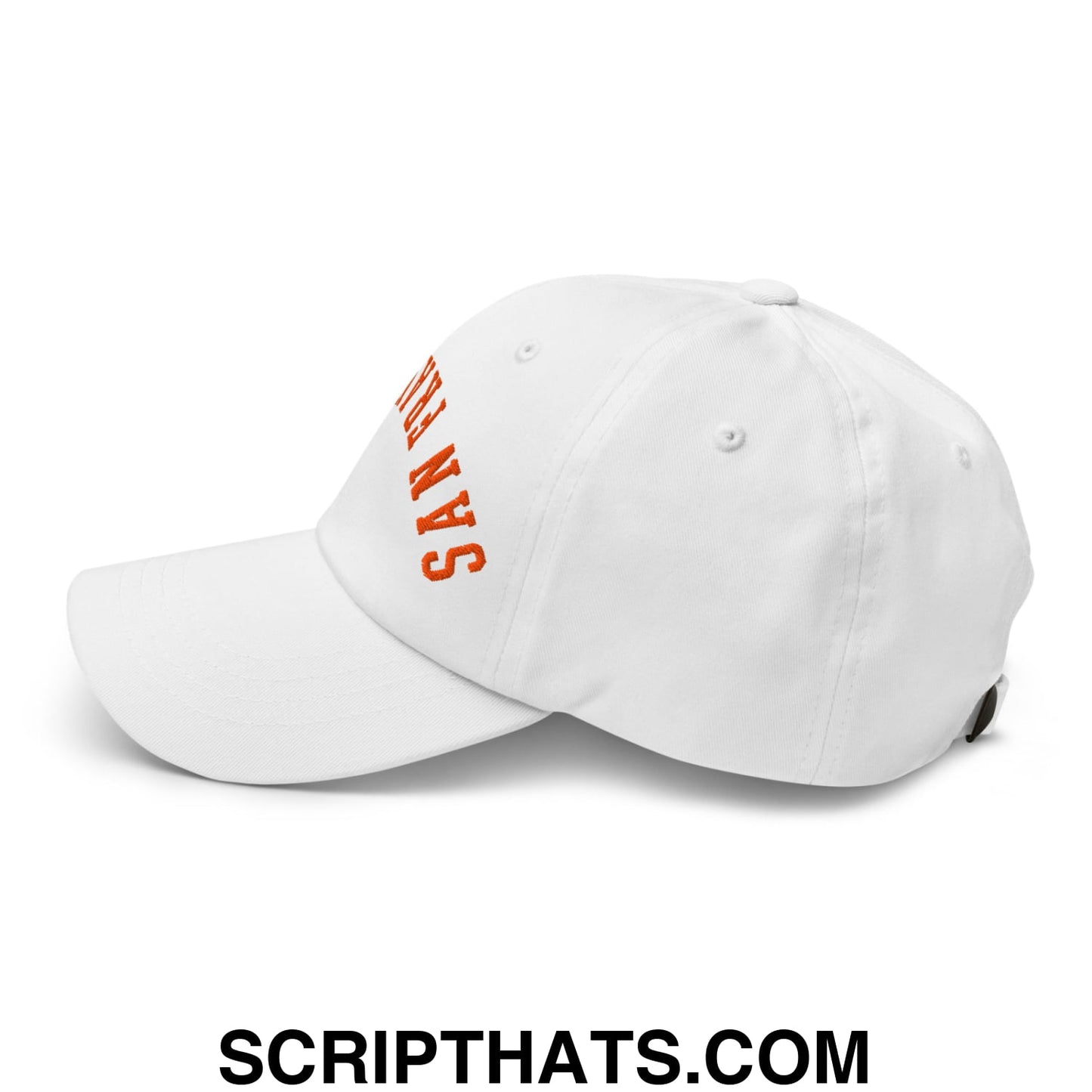 Upside Down San Francisco Baseball Embroidered Unstructured Dad Hat White