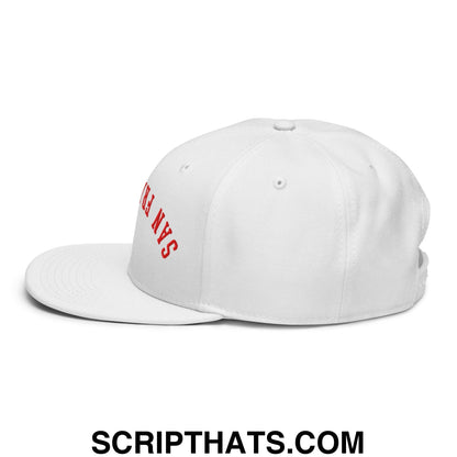 Upside Down San Francisco Football Embroidered Flat Brim Bill Snapback Hat White