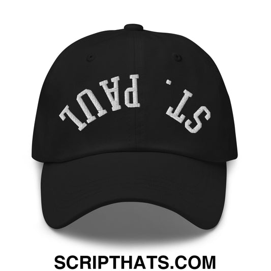 Upside Down St. Paul Embroidered Unstructured Dad Hat Black